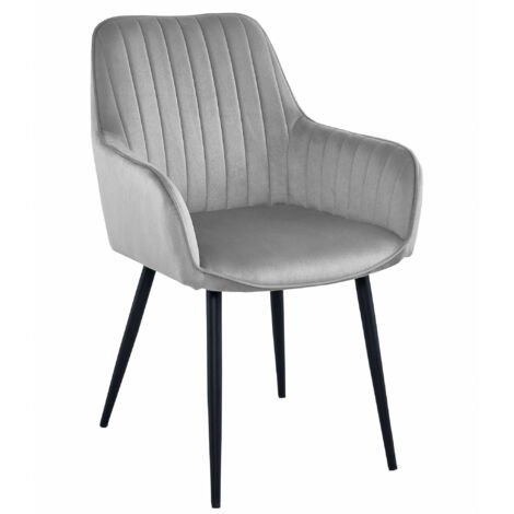Sedia SOLDEN - velluto grigio argento / gambe nere x 1