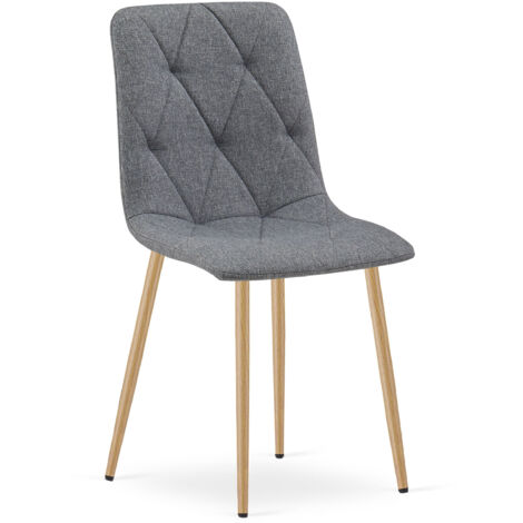 Sedia LIBRA - tessuto grigio scuro / gambe color legno x 1