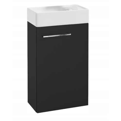 Mobile bagno con lavabo sospeso 60x40, nero opaco, Small