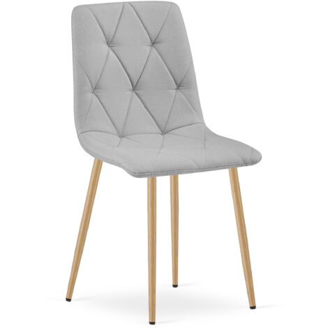 Sedia LIBRA - tessuto grigio chiaro / gambe color legno x 1