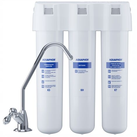 Filtro sottolavello Aquaphor Crystal H, riduce il calcare, filtrazione a 3 stadi fino a 6000L
