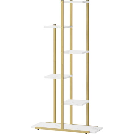 Mensola portafiori con 6 ripiani - gambe in marmo/oro