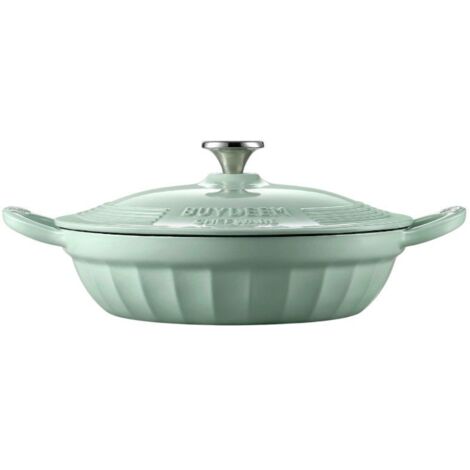 BUYDEEM Recipiente in ghisa smaltata da 3,3 l, modello CP581, color verde tenue (1/4)