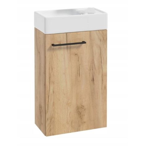 Mobile bagno con lavabo, rovere artigianale, sospeso, 60x40 Piccolo