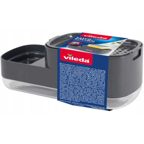 Dispenser di sapone con porta spugna 23x10,2x8,9cm Plastica grigia