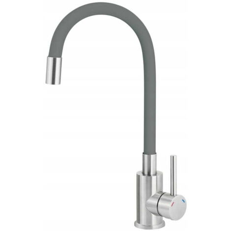 Rubinetto per lavello da cucina, antracite, bocca flessibile, LUNO
