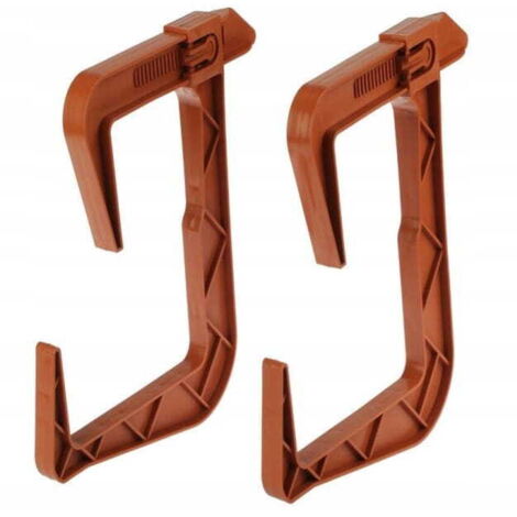2x Supporto per fioriere e fioriere da balcone, gancio marrone