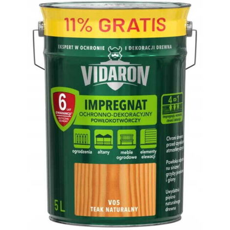 Impregnante filmogeno Vidaron 5L protettivo e decorativo per teak naturale