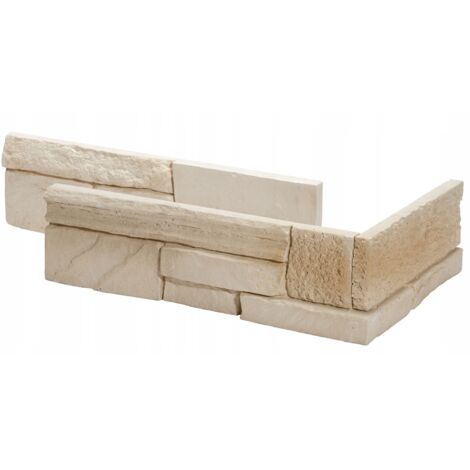 Piastrella decorativa in gesso da parete 20-34x9,3cm 0,51m2 Imitazione pietra beige