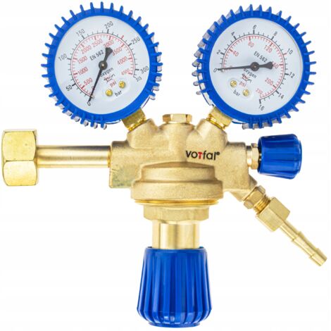 Riduttore per gas tecnico ossigeno con valvola 200 bar