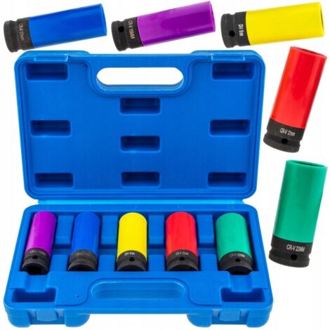 Boccole a impatto per cerchioni in alluminio 15-22 mm 1/2" lunghe 80 mm CR-V (1/5)