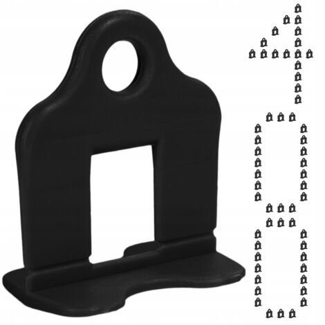 Sistema di livellamento per piastrelle SIMPLEFIX 400 pezzi di clip 1 mm neri polacchi (1/5)