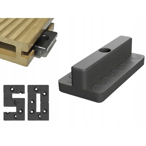 Clip di montaggio per pannelli compositi WPC per montaggio nascosto 50 pezzi H 7MM