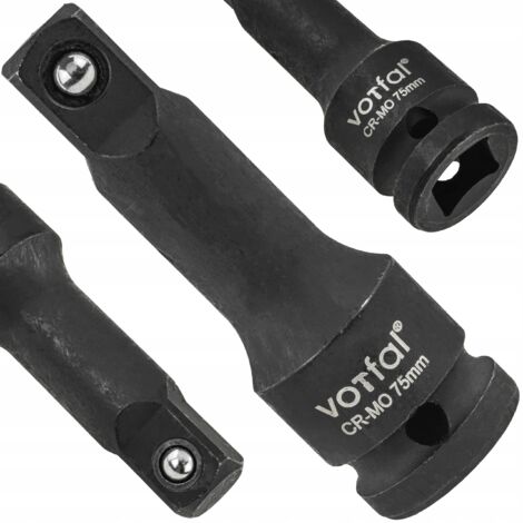 Prolunga per chiave a impatto 1/2" 75 mm adattatore per boccola in acciaio CR-MO (1/4)