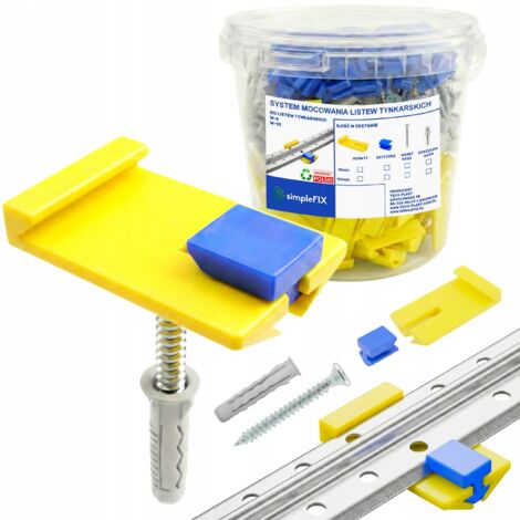 Sistema di fissaggio per profili per intonaco kit da 100 pezzi supporti e viti