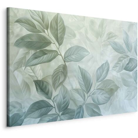 Immagine - Grandi foglie nelle tonalità del verde menta: motivo botanico / Foglie di menta, grande motivo botanico (1/3)