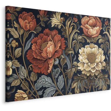 Immagine - Grandi fiori da arazzo, motivo floreale retrò in stile kilim / Grandi fiori da arazzo in stile retrò (1/3)