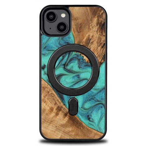 Custodia Bewood Unique per iPhone 14 Plus - Turchese con MagSafe (1/5)