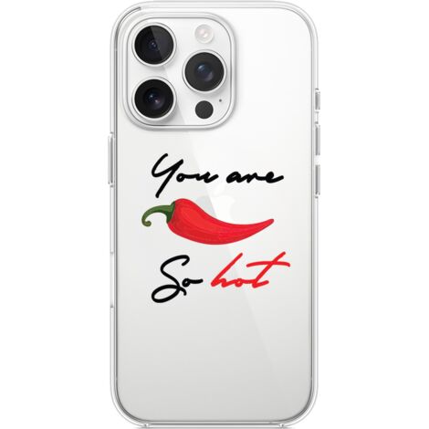 Custodia per iPhone 14 Pro, trasparente, flessibile in silicone, peperoncino (1/5)