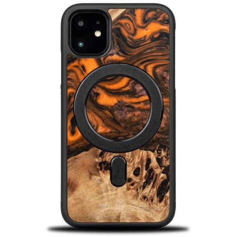 Custodia Bewood Unique per iPhone 11 - Arancione con MagSafe (1/5)