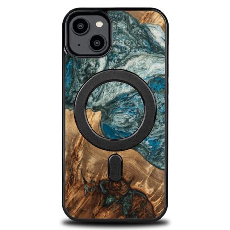 Custodia esclusiva Bewood per iPhone 15 Plus - Pianeti - Terra con MagSafe (1/5)