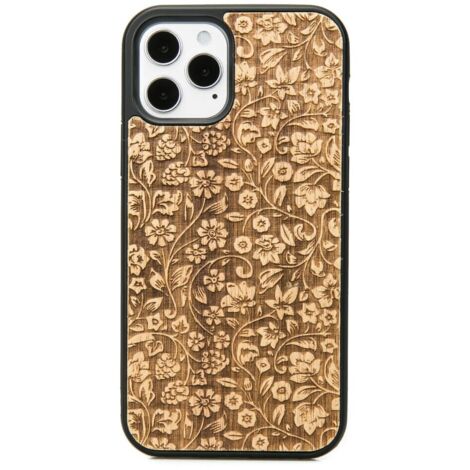 Custodia in legno per iPhone 12 / 12 Pro FIORI SELVATICI ANIEGRE (1/3)