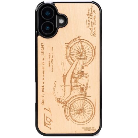 Custodia in legno Bewood per iPhone 16 Plus HARLEY PATENT ANIEGRE (1/5)
