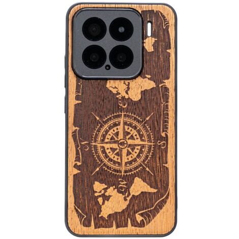 Custodia in legno Bewood per Xiaomi 15 WIND ROSE MERBAU (1/5)