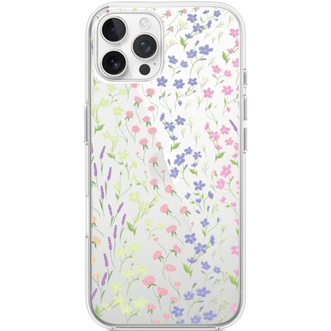 Custodia per iPhone 12 Pro, trasparente, Flexi in silicone, fiori di campo (1/5)