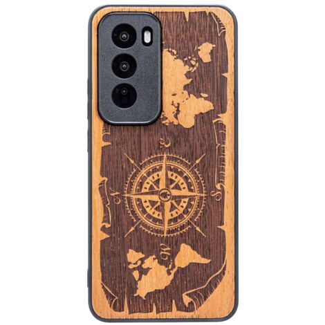 Custodia in legno Bewood per Oppo Reno 12 Pro 5G WIND ROSE MERBAU (1/5)
