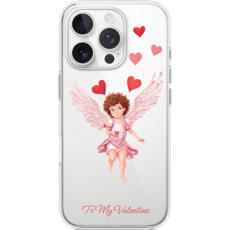 Custodia per iPhone 15 Pro, trasparente, flessibile in silicone, Cupido (1/5)