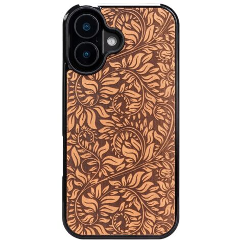 Custodia in legno Bewood per iPhone 16 con foglie di melo (1/5)
