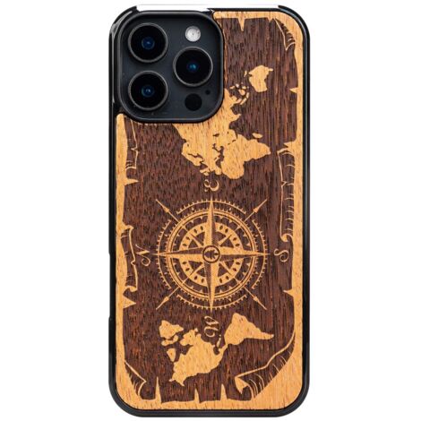 Custodia in legno Bewood per iPhone 16 Pro Max WIND ROSE MERBAU (1/5)