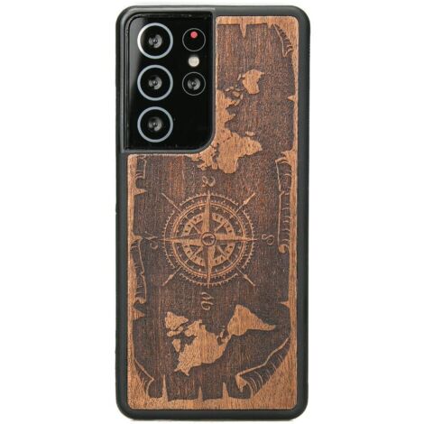 Custodia in legno per Samsung Galaxy S21 Ultra WIND ROSE MERBAU (1/4)