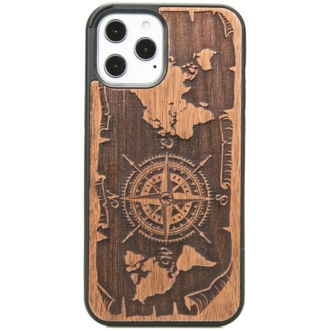 Custodia in legno per iPhone 12 Pro Max WIND ROSE MERBAU (1/4)