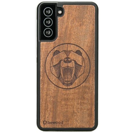 Custodia in legno per Samsung Galaxy S21 FE MERBAU BEAR (1/3)