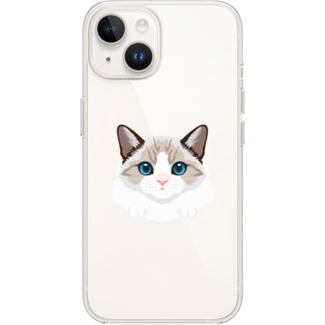 Custodia per iPhone 13 Mini, trasparente, flessibile in silicone, gatto birmano (1/5)
