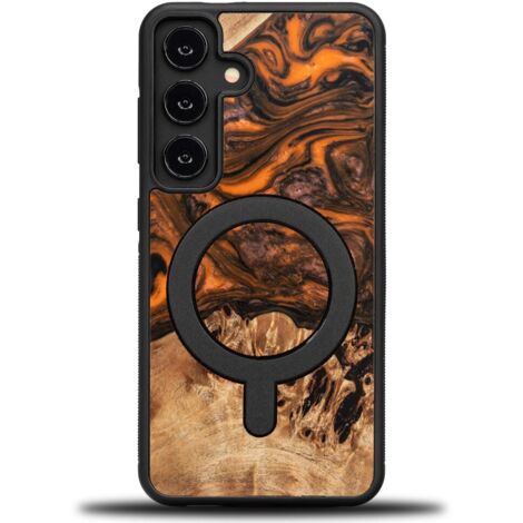 Custodia Bewood Unique per Samsung Galaxy S25 - Arancione con MagSafe (1/4)