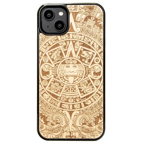 Custodia in legno Bewood per iPhone 15 Plus CALENDARIO AZTECO ANIEGRE (1/5)