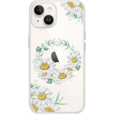 Custodia per iPhone 13, trasparente, Flexi in silicone, corona di margherite (1/5)