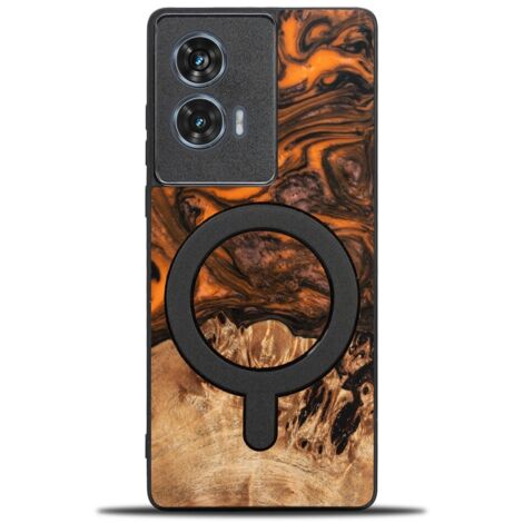 Custodia Bewood Unique per Motorola Edge 50 Fusion - Arancione con MagSafe (1/2)