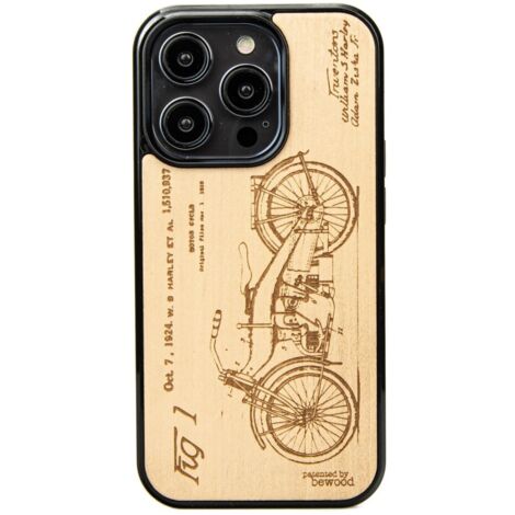 Custodia in legno Bewood per iPhone 15 Pro HARLEY PATENT ANIEGRE (1/5)