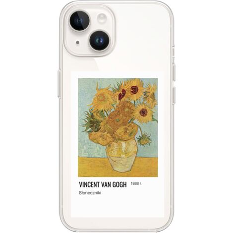 Custodia per iPhone 14 Plus, trasparente, flessibile in silicone, girasoli Van Gogh (1/5)