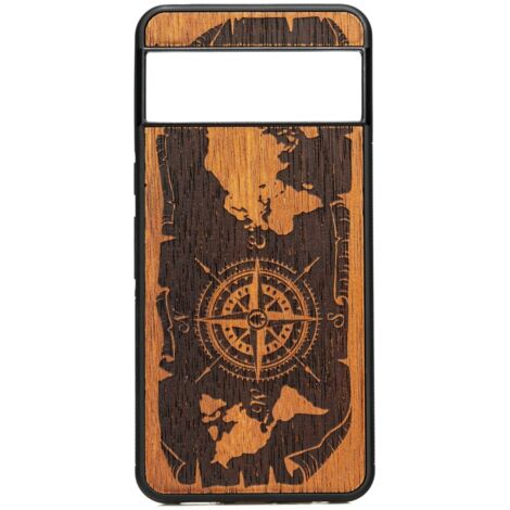 Custodia in legno Bewood per Google Pixel 8 WIND ROSE MERBAU (1/2)