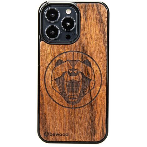 Custodia in legno per iPhone 13 Pro MERBAU BEAR (1/3)