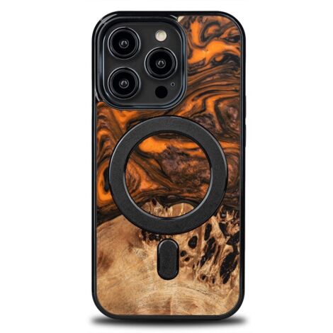 Custodia Bewood Unique per iPhone 14 Pro - Arancione con MagSafe (1/5)
