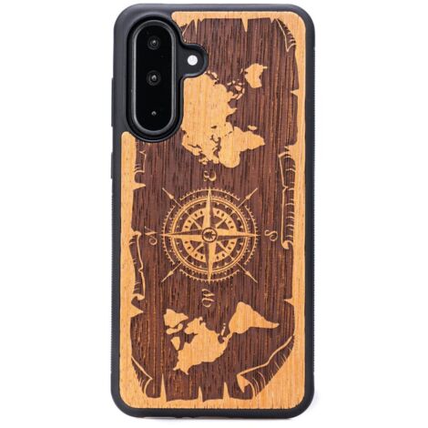 Custodia in legno Bewood per Samsung Galaxy A56 5G WIND ROSE MERBAU (1/5)