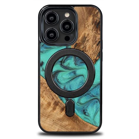 Custodia Bewood Unique per iPhone 14 Pro - Turchese con MagSafe (1/5)