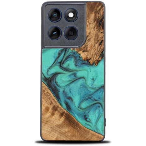 Custodia esclusiva Bewood per Motorola Edge 60 / 60 Fusion 5G - Turchese (1/2)