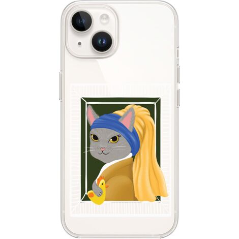 Custodia per iPhone 13, trasparente, in silicone Flexi, gattino e pollo (1/5)